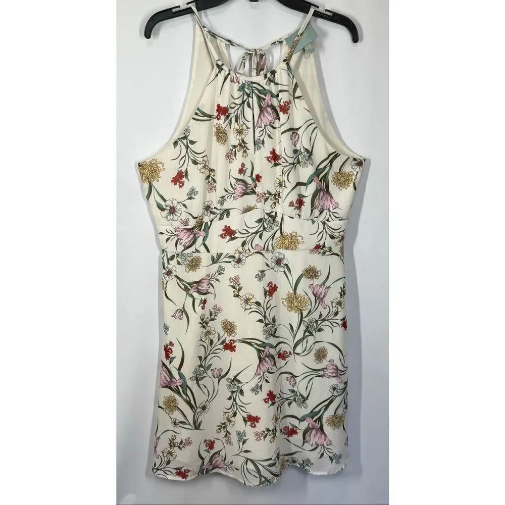Skies are blue floral halter dress size medium NWOT
